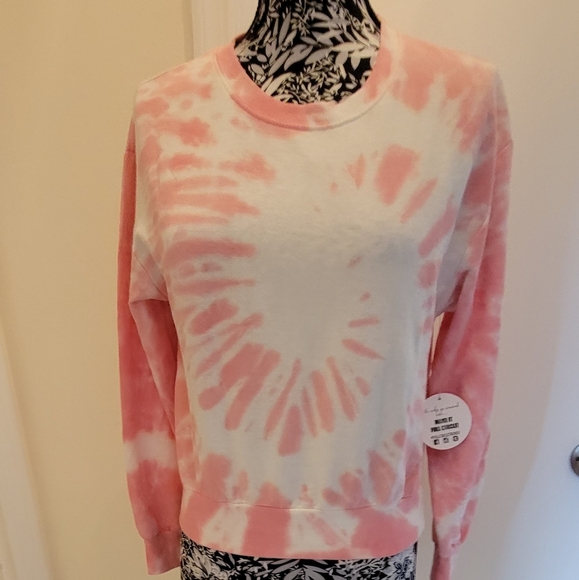 Round neck Tie dye pink sweatshirt new spring summer piece - Picture 4 of 11